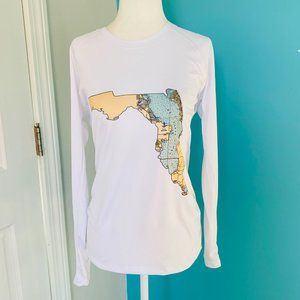 NEW without TAGS Vapor long sleeve rash guard w map of Jacksonville, Florida